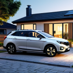 **

"A modern, family-friendly suburban home with a Geely Emgrand EV parked in the driveway, connected to a home charging station. The scene is during the evening, showcasing the convenience of overnight charging. Safe for work, appropriate content, fully clothed figures in the background (mother and child), professional, perfect anatomy, correct proportions, well-lit, realistic rendering of the car and house, modest setting."

**